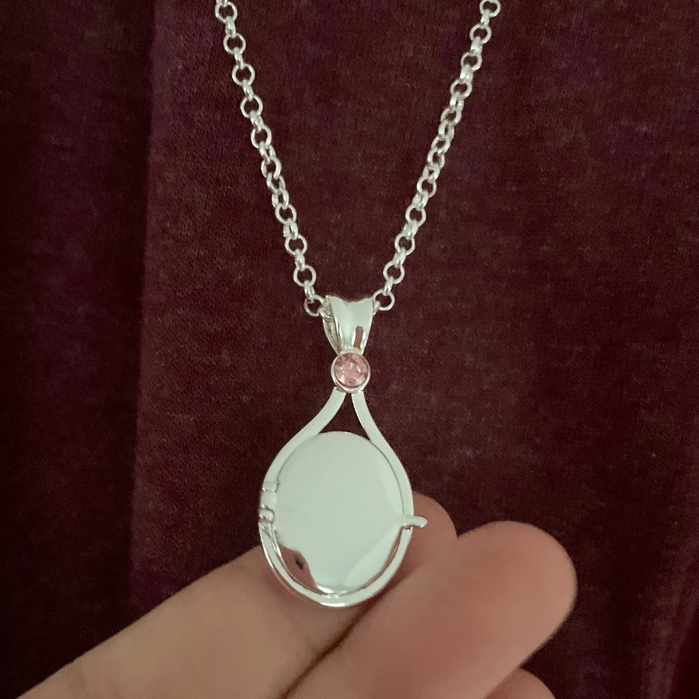 H2O Just Add Water Mini Locket Pink Kunzite Gem Rolo Chain Necklace Mermaids